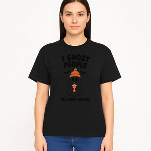 I Ghost People All Year Round - Cute Halloween Ghost with Coffee, Spooky Decor, Fun Ghost Theme, Autumn Apparel, Gift Idea - T-shirt 1758254671194.jpg