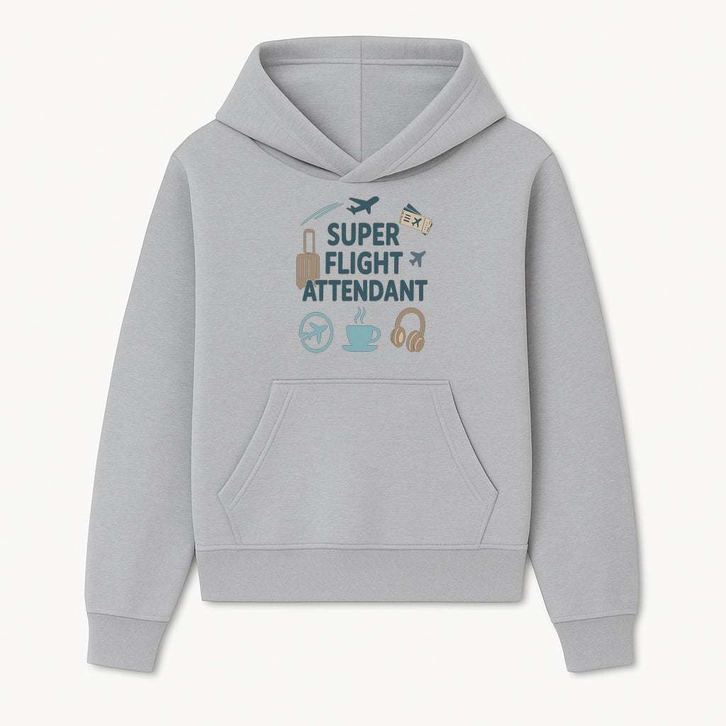 Super Flight Attendant T-Shirt with Airplane & Travel Icons for Aviation Lovers, Flight Crew Gifts, and Travel Enthusiasts - Hoodie 1758254671298.jpg