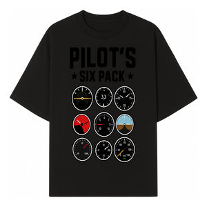 Pilot's Six Pack Gauge Design Printable Wall Art for Aviation Enthusiasts and Pilots, Flight Instruments Decor - T-shirt 1758254671338.jpg