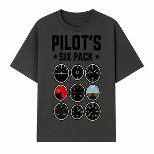 Pilot's Six Pack Gauge Design Printable Wall Art for Aviation Enthusiasts and Pilots, Flight Instruments Decor - T-shirt 1758254671480.jpg