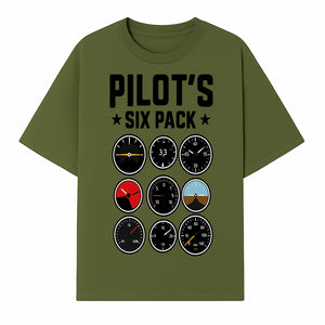 Pilot's Six Pack Gauge Design Printable Wall Art for Aviation Enthusiasts and Pilots, Flight Instruments Decor - T-shirt 1758254671610.jpg