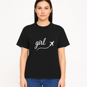 Traveling Girl Wall Art Print | Airplane Decor for Adventurous Girls | Inspirational Home Decor - T-shirt 1758254671685.jpg