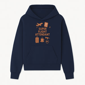 Super Flight Attendant Travel Design - Airplane, Passport, Coffee, Luggage - Perfect Gift for Flight Crew and Travelers - Hoodie 1758254671708.jpg