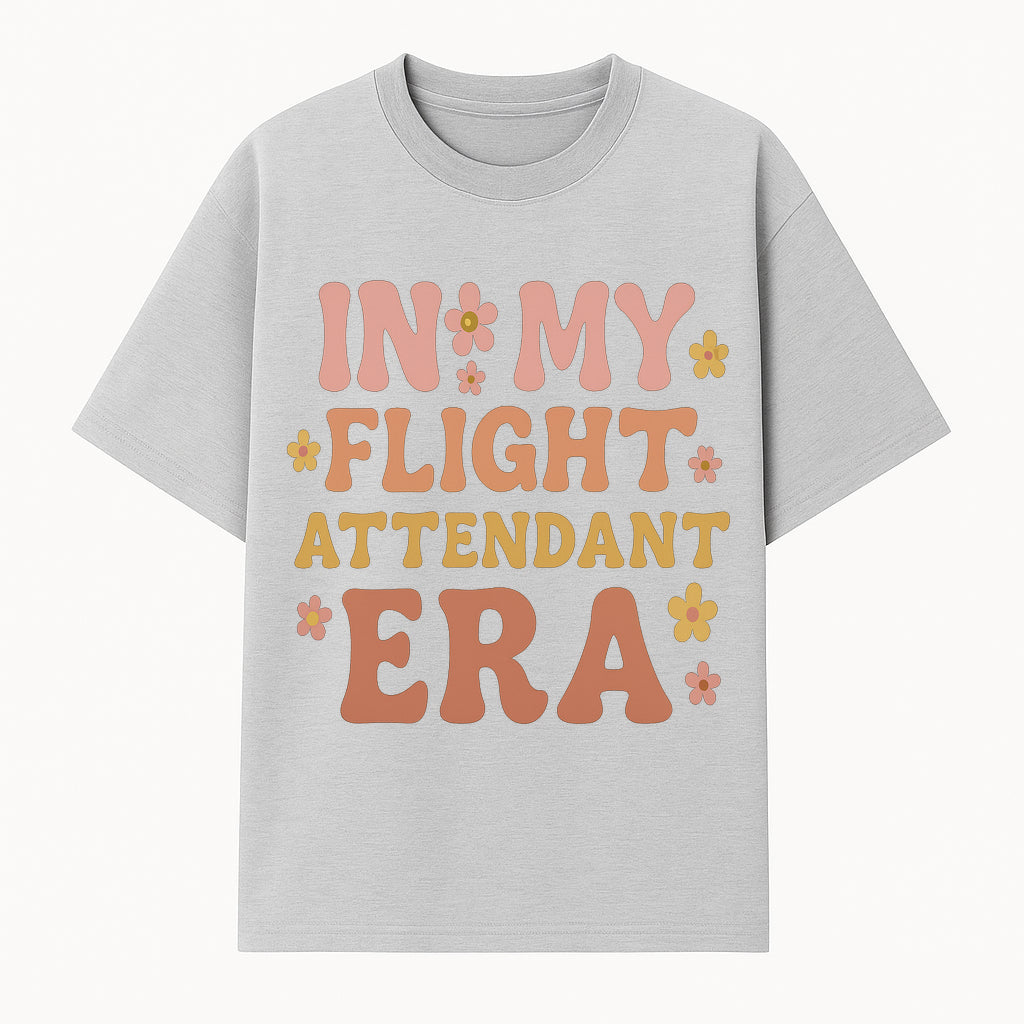 In My Flight Attendant Era T-Shirt - Vintage Floral Graphic Tee - Cute Aviation Travel Shirt for Women - T-shirt 1758254671951.jpg