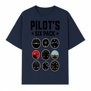 Pilot's Six Pack Gauge Design Printable Wall Art for Aviation Enthusiasts and Pilots, Flight Instruments Decor - T-shirt 1758254672397.jpg