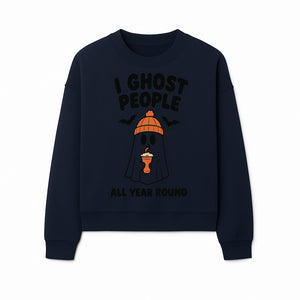I Ghost People All Year Round - Cute Halloween Ghost with Coffee, Spooky Decor, Fun Ghost Theme, Autumn Apparel, Gift Idea - Sweatshirt 1758254672742.jpg