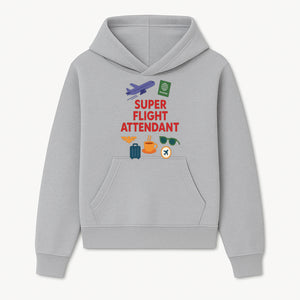 Super Flight Attendant Travel-Themed T-Shirt with Airplane, Passport, Coffee, and Luggage Graphics for Aviation Lovers - Hoodie 1758254672923.jpg
