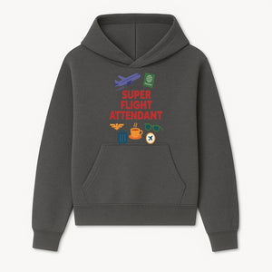 Super Flight Attendant Travel-Themed T-Shirt with Airplane, Passport, Coffee, and Luggage Graphics for Aviation Lovers - Hoodie 1758254673216.jpg