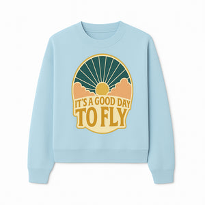 Vintage Style It's a Good Day to Fly Design - Sun and Clouds Graphic - Perfect for Aviation Enthusiasts, Travel Lovers, and Adventure Seekers - Sweatshirt 1758254673278.jpg