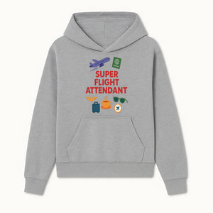 Super Flight Attendant Travel-Themed T-Shirt with Airplane, Passport, Coffee, and Luggage Graphics for Aviation Lovers - Hoodie 1758254673563.jpg