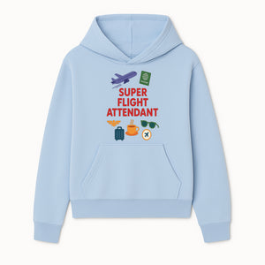 Super Flight Attendant Travel-Themed T-Shirt with Airplane, Passport, Coffee, and Luggage Graphics for Aviation Lovers - Hoodie 1758254673708.jpg