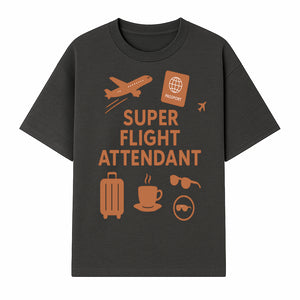 Super Flight Attendant Travel Design - Airplane, Passport, Coffee, Luggage - Perfect Gift for Flight Crew and Travelers - T-shirt 1758254673960.jpg