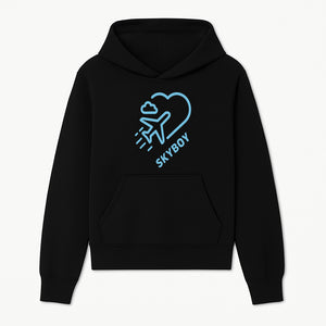 Skyboy Air Travel Graphic Tee with Airplane and Heart Design - Perfect for Aviation Lovers and Travelers - Hoodie 1758254674014.jpg