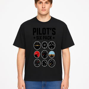 Pilot's Six Pack Gauge Design Printable Wall Art for Aviation Enthusiasts and Pilots, Flight Instruments Decor - T-shirt 1758254674067.jpg