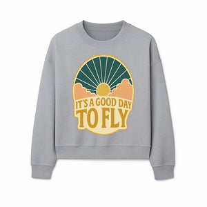 Vintage Style It's a Good Day to Fly Design - Sun and Clouds Graphic - Perfect for Aviation Enthusiasts, Travel Lovers, and Adventure Seekers - Sweatshirt 1758254674081.jpg