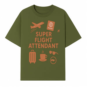 Super Flight Attendant Travel Design - Airplane, Passport, Coffee, Luggage - Perfect Gift for Flight Crew and Travelers - T-shirt 1758254674117.jpg