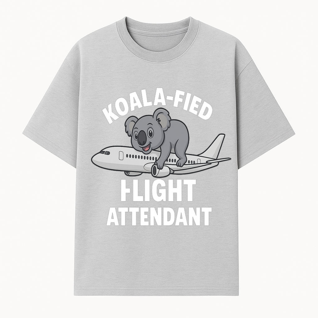 Koala-Fied Flight Attendant T-Shirt | Cute Aviation Animal Graphic Tee for Travelers & Flight Crew | Fun Gifts for Air Travel Lovers - T-shirt 1758254674206.jpg
