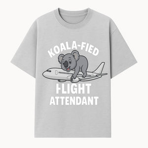 Koala-Fied Flight Attendant T-Shirt | Cute Aviation Animal Graphic Tee for Travelers & Flight Crew | Fun Gifts for Air Travel Lovers - T-shirt 1758254674206.jpg