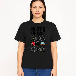 Pilot's Six Pack Gauge Design Printable Wall Art for Aviation Enthusiasts and Pilots, Flight Instruments Decor - T-shirt 1758254674230.jpg