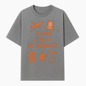 Super Flight Attendant Travel Design - Airplane, Passport, Coffee, Luggage - Perfect Gift for Flight Crew and Travelers - T-shirt 1758254674271.jpg