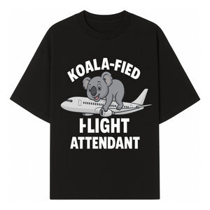 Koala-Fied Flight Attendant T-Shirt | Cute Aviation Animal Graphic Tee for Travelers & Flight Crew | Fun Gifts for Air Travel Lovers - T-shirt 1758254674334.jpg