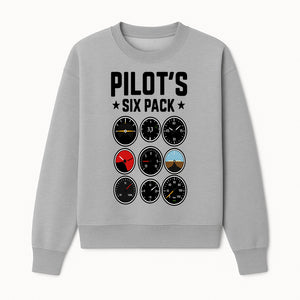 Pilot's Six Pack Gauge Design Printable Wall Art for Aviation Enthusiasts and Pilots, Flight Instruments Decor - Sweatshirt 1758254674377.jpg