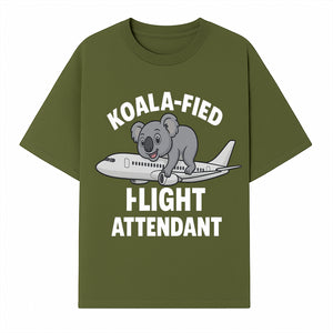 Koala-Fied Flight Attendant T-Shirt | Cute Aviation Animal Graphic Tee for Travelers & Flight Crew | Fun Gifts for Air Travel Lovers - T-shirt 1758254674665.jpg
