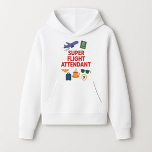 Super Flight Attendant Travel-Themed T-Shirt with Airplane, Passport, Coffee, and Luggage Graphics for Aviation Lovers - Hoodie 1758254674669.jpg