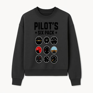 Pilot's Six Pack Gauge Design Printable Wall Art for Aviation Enthusiasts and Pilots, Flight Instruments Decor - Sweatshirt 1758254674747.jpg
