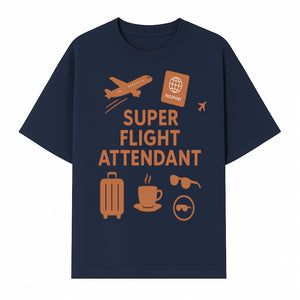 Super Flight Attendant Travel Design - Airplane, Passport, Coffee, Luggage - Perfect Gift for Flight Crew and Travelers - T-shirt 1758254674944.jpg
