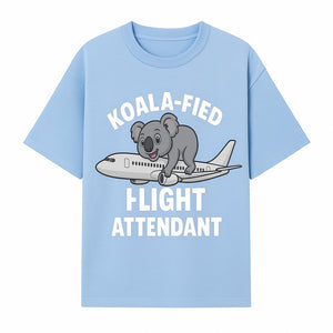 Koala-Fied Flight Attendant T-Shirt | Cute Aviation Animal Graphic Tee for Travelers & Flight Crew | Fun Gifts for Air Travel Lovers - T-shirt 1758254674978.jpg