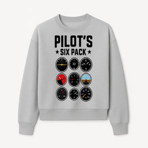 Pilot's Six Pack Gauge Design Printable Wall Art for Aviation Enthusiasts and Pilots, Flight Instruments Decor - Sweatshirt 1758254675020.jpg