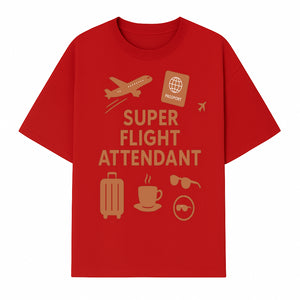 Super Flight Attendant Travel Design - Airplane, Passport, Coffee, Luggage - Perfect Gift for Flight Crew and Travelers - T-shirt 1758254675105.jpg
