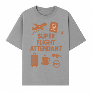 Super Flight Attendant Travel Design - Airplane, Passport, Coffee, Luggage - Perfect Gift for Flight Crew and Travelers - T-shirt 1758254675274.jpg