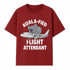 Koala-Fied Flight Attendant T-Shirt | Cute Aviation Animal Graphic Tee for Travelers & Flight Crew | Fun Gifts for Air Travel Lovers - T-shirt 1758254675296.jpg