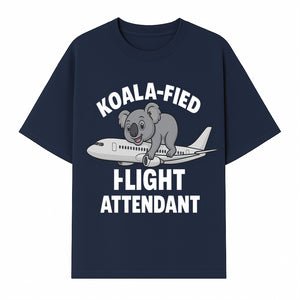 Koala-Fied Flight Attendant T-Shirt | Cute Aviation Animal Graphic Tee for Travelers & Flight Crew | Fun Gifts for Air Travel Lovers - T-shirt 1758254675426.jpg