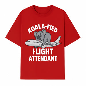 Koala-Fied Flight Attendant T-Shirt | Cute Aviation Animal Graphic Tee for Travelers & Flight Crew | Fun Gifts for Air Travel Lovers - T-shirt 1758254675562.jpg