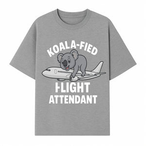 Koala-Fied Flight Attendant T-Shirt | Cute Aviation Animal Graphic Tee for Travelers & Flight Crew | Fun Gifts for Air Travel Lovers - T-shirt 1758254675691.jpg