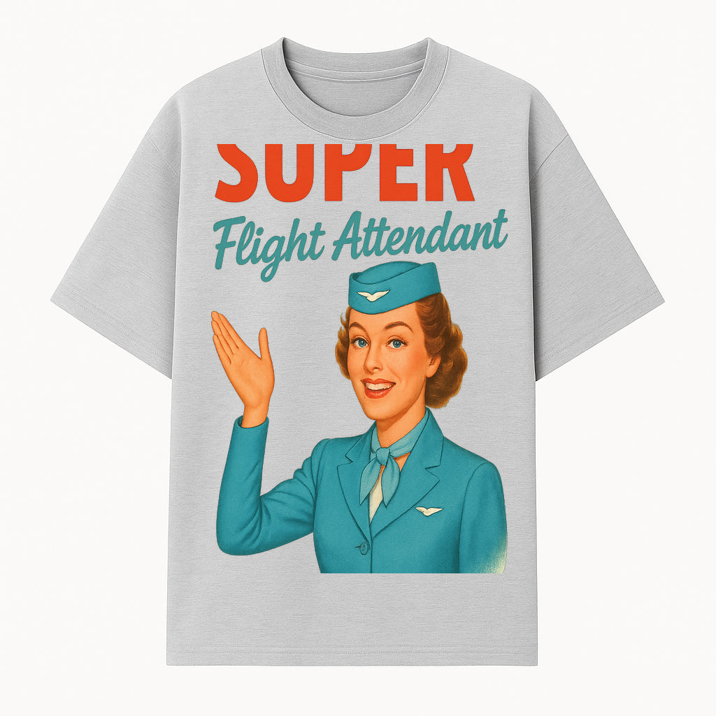 Retro Super Flight Attendant Wall Art - Vintage Aviation Decor for Home, Office, or Travel Enthusiasts - Perfect Gift Idea - T-shirt 1758254675691.jpg
