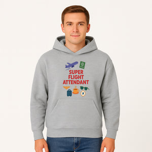 Super Flight Attendant Travel-Themed T-Shirt with Airplane, Passport, Coffee, and Luggage Graphics for Aviation Lovers - Hoodie 1758254675816.jpg