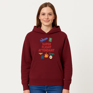 Super Flight Attendant Travel-Themed T-Shirt with Airplane, Passport, Coffee, and Luggage Graphics for Aviation Lovers - Hoodie 1758254676021.jpg