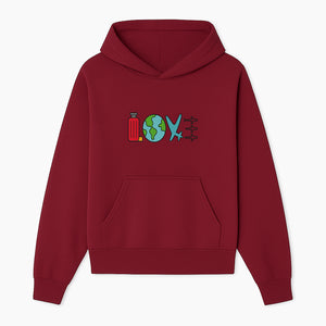 Travel Themed Love Design with Suitcase, Globe, Airplane, and Planes - Perfect for Adventurers and Wanderlust Gifts - Hoodie 1758254676169.jpg
