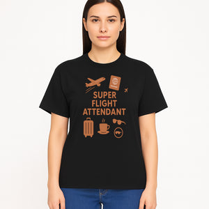 Super Flight Attendant Travel Design - Airplane, Passport, Coffee, Luggage - Perfect Gift for Flight Crew and Travelers - T-shirt 1758254676777.jpg