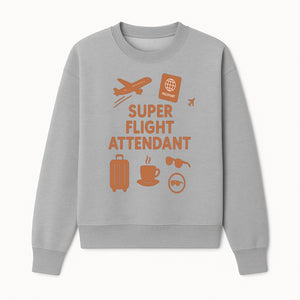Super Flight Attendant Travel Design - Airplane, Passport, Coffee, Luggage - Perfect Gift for Flight Crew and Travelers - Sweatshirt 1758254676939.jpg