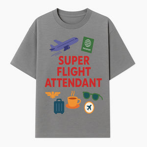 Super Flight Attendant Travel-Themed T-Shirt with Airplane, Passport, Coffee, and Luggage Graphics for Aviation Lovers - T-shirt 1758254676949.jpg