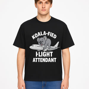 Koala-Fied Flight Attendant T-Shirt | Cute Aviation Animal Graphic Tee for Travelers & Flight Crew | Fun Gifts for Air Travel Lovers - T-shirt 1758254677053.jpg