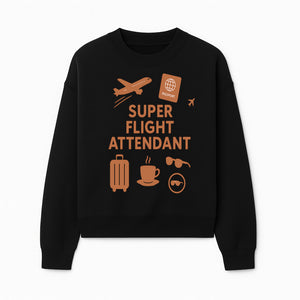 Super Flight Attendant Travel Design - Airplane, Passport, Coffee, Luggage - Perfect Gift for Flight Crew and Travelers - Sweatshirt 1758254677117.jpg
