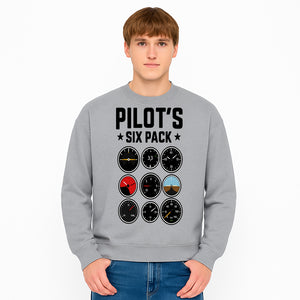 Pilot's Six Pack Gauge Design Printable Wall Art for Aviation Enthusiasts and Pilots, Flight Instruments Decor - Sweatshirt 1758254677216.jpg