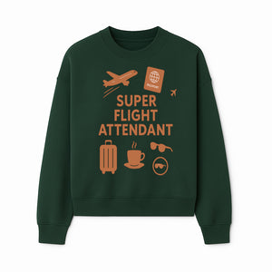 Super Flight Attendant Travel Design - Airplane, Passport, Coffee, Luggage - Perfect Gift for Flight Crew and Travelers - Sweatshirt 1758254677412.jpg