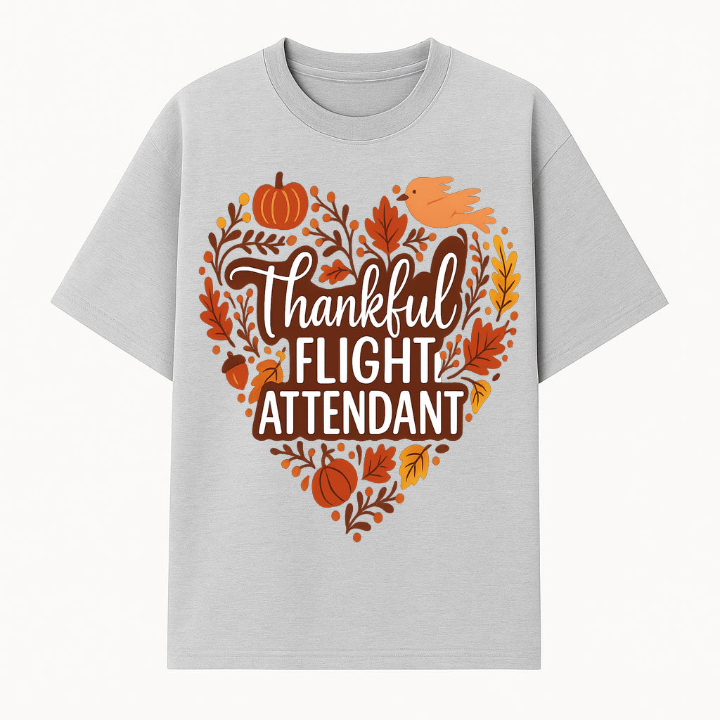 Thankful Flight Attendant Fall Thanksgiving Heart Art Print, Autumn Decor, Airline Crew Gift, Nature-Inspired Wall Art, Seasonal Home Decor - T-shirt 1758254677490.jpg